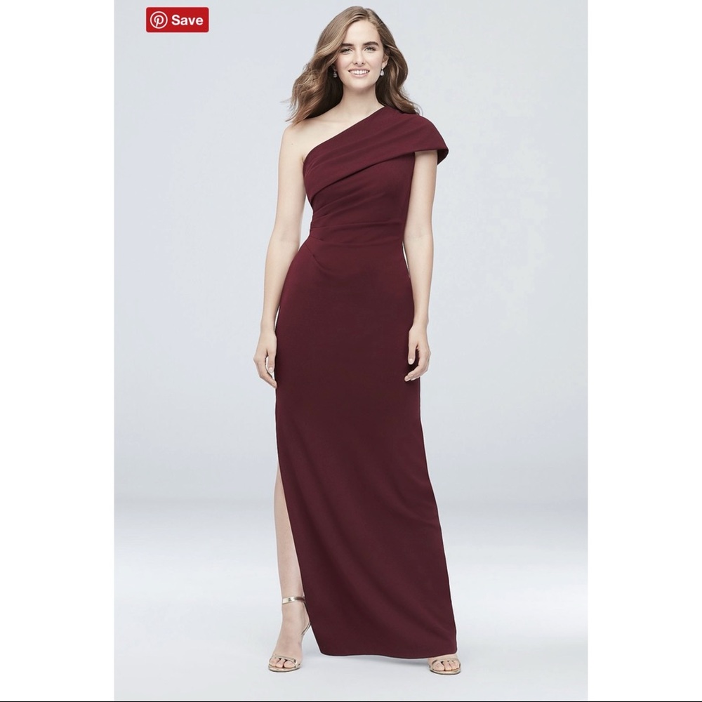 Cabernet Ruched One-Shoulder Stretch Crepe Dress